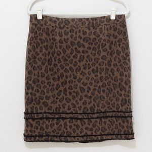Etcetera Women's Brown & Black Cheetah Printed Skirt Size 12